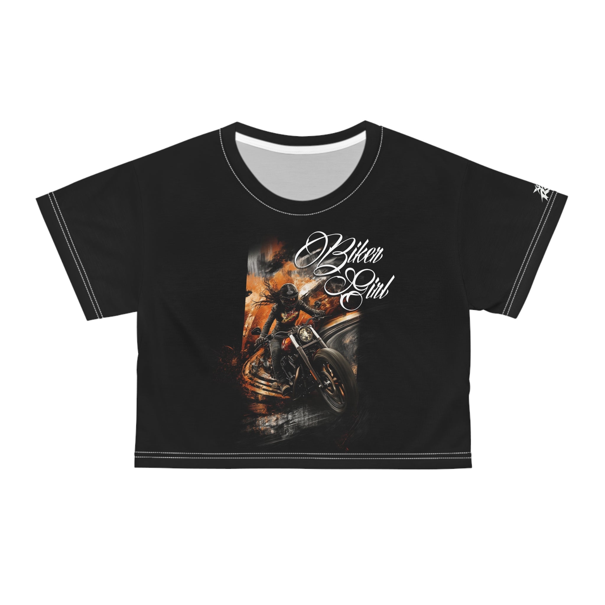 Biker Girl -  Motorcycle - Women's Crop Tee - DC0237